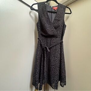 Kirna Zabete Charcoal Leopard Mini Dress